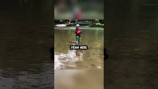 Toddler catches small mouth bass 🥺