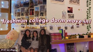 COLLEGE MOVE IN DAY DECORATING my dorm vlog freshman year dorm decor vlog week zero college vlog