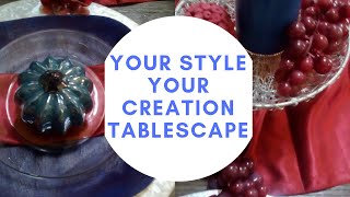 Your Style Your Creation Tablescape Sunday 2020 Burgundy and Blue Fall Table