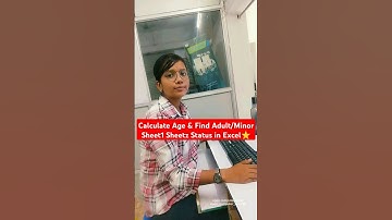 Calculate Age & Find Adult/Minor Status in Excel #shorts#excel #exceltips #tricks