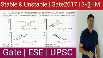 #4.29  GATE2017 Stability Based Problem | Stable | Unstable | Induction Motor | By Mritunjay Sir