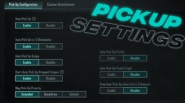 BGMI Pick up configuration Settings | BGMI Pickup settings | BGMI pickup settings | Pickup setting