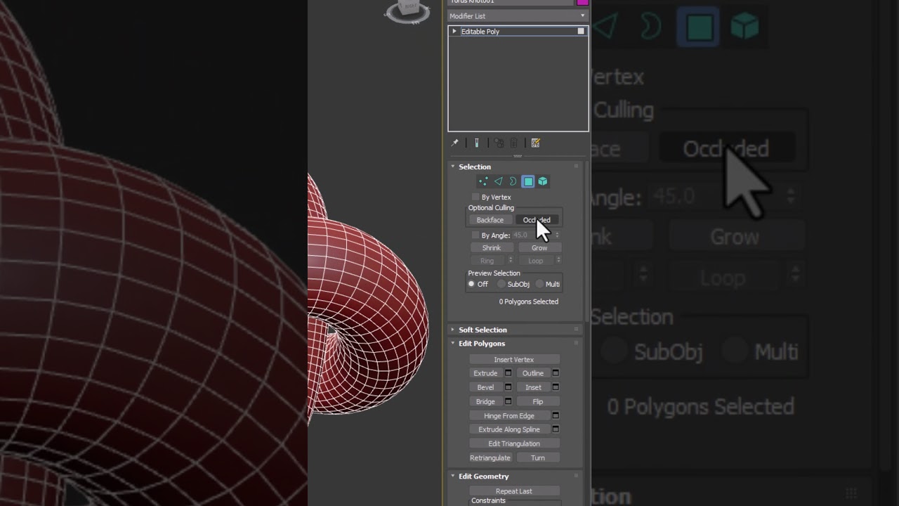 Occluded selection in 3ds Max 
