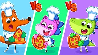 Коло vs Квадрат vs Трикутник — Піца Челендж 🍕😋 | Навчальні мультфільми | Крихітка Мімі🦄