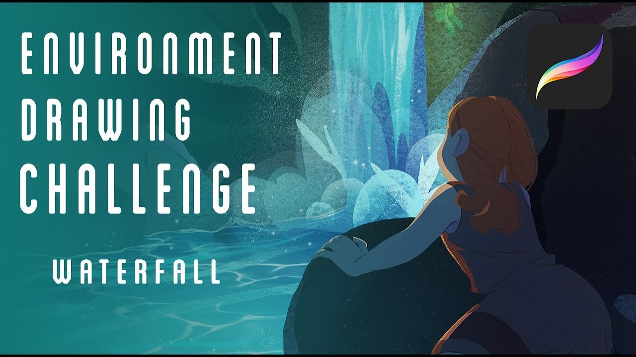 Environment Drawing Challenge Waterfall YouTube