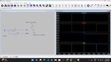 HALF ADDER  CIRCUIT LT SPICE | | VLSI DESIGN