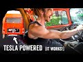 First Time Driving My Tesla Powered 1973 Van