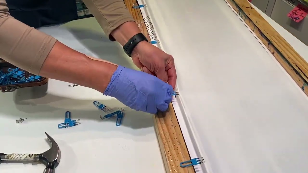 Silk Painting Stretching Silk Onto The Frame YouTube