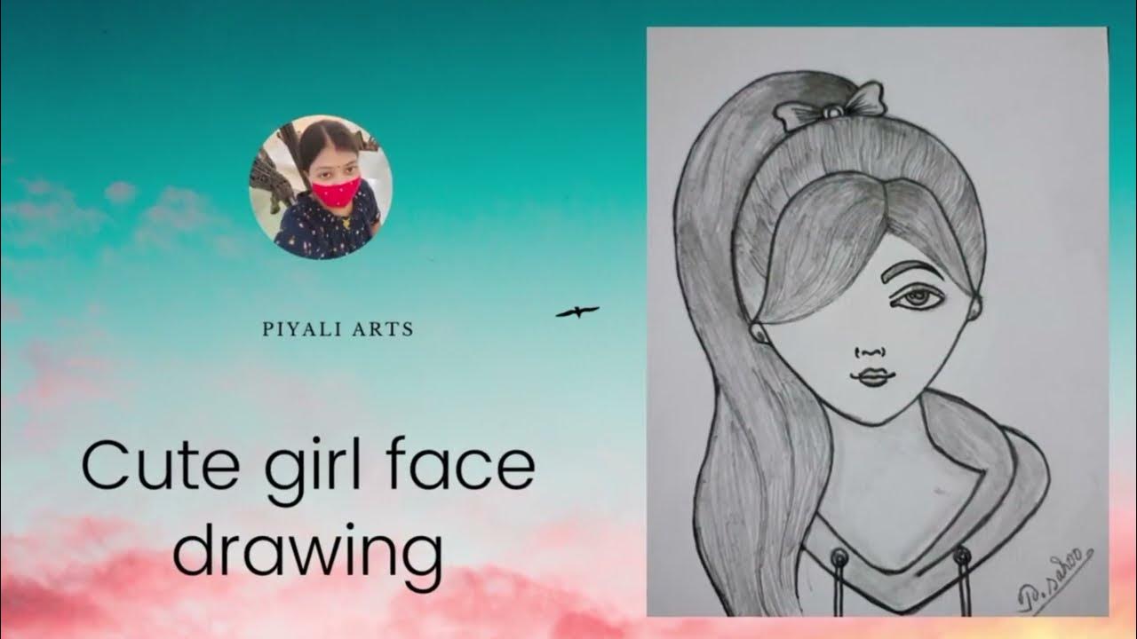 How to draw a Traditional Girl Taking selfie, Pencil sketch for beginner, Girl drawing easy, #Girldrawing #Pencildrawing #Drawing #Art, By  Drawingneelu