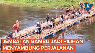 Dua Jembatan Bengawan Solo dalam Perbaikan, Jembatan Bambu Jadi Andalan