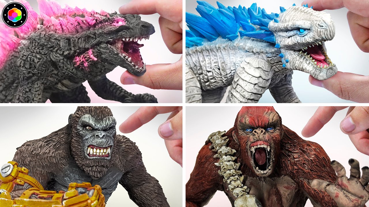 Hice LOS MONSTRUOS de GODZILLA x KONG  [Godzilla, Kong, Scar King y Shimo] Plastilina | PlastiVerse