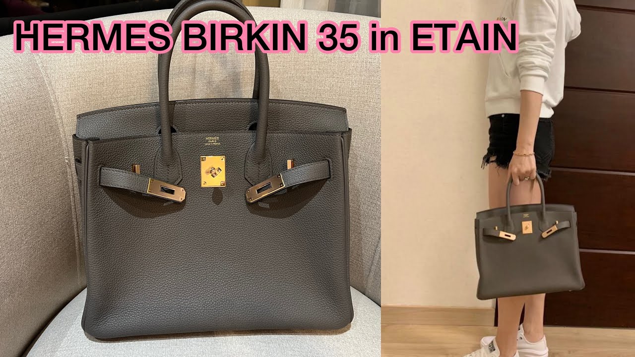 HOW big is the HERMES BIRKIN 35 in ETAIN: what fits inside? how to