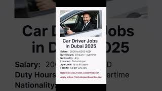 Driver Jobs In Dubai 2025  Salary Up To Aed 6000  Free Visa U0026 Accommodation