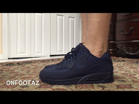 Nike Air Max 90 Midnight Navy On Foot - YouTube