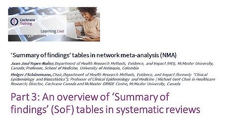 An overview of "Summary of findings" (SoF) tables in systematic reviews