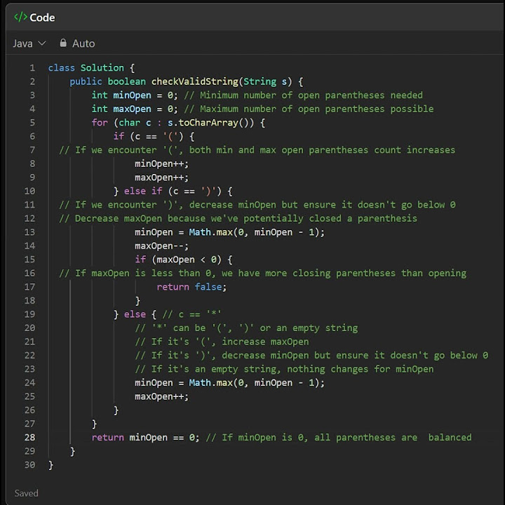 678 Valid Parenthesis String - YouTube