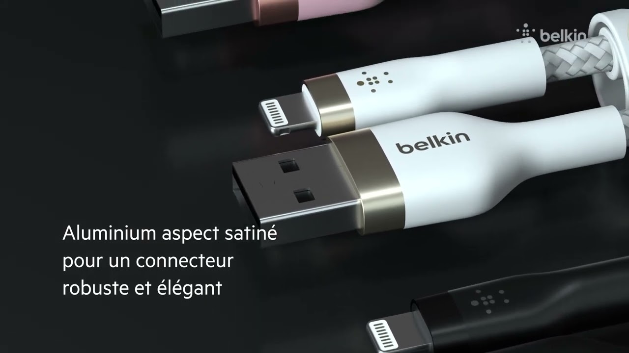 Belkin BoostCharge Flex Câble Silicone USB-C vers Lightning 2m Blanc