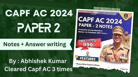 Capf AC 2024 Paper 2 Notes / Program #capf2024 #capfpaper2 #Capfac
