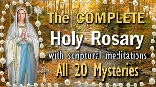 20 Mysteries of the Holy Rosary COMPLETE with Scriptural Meditations & FALL Country River Scenery