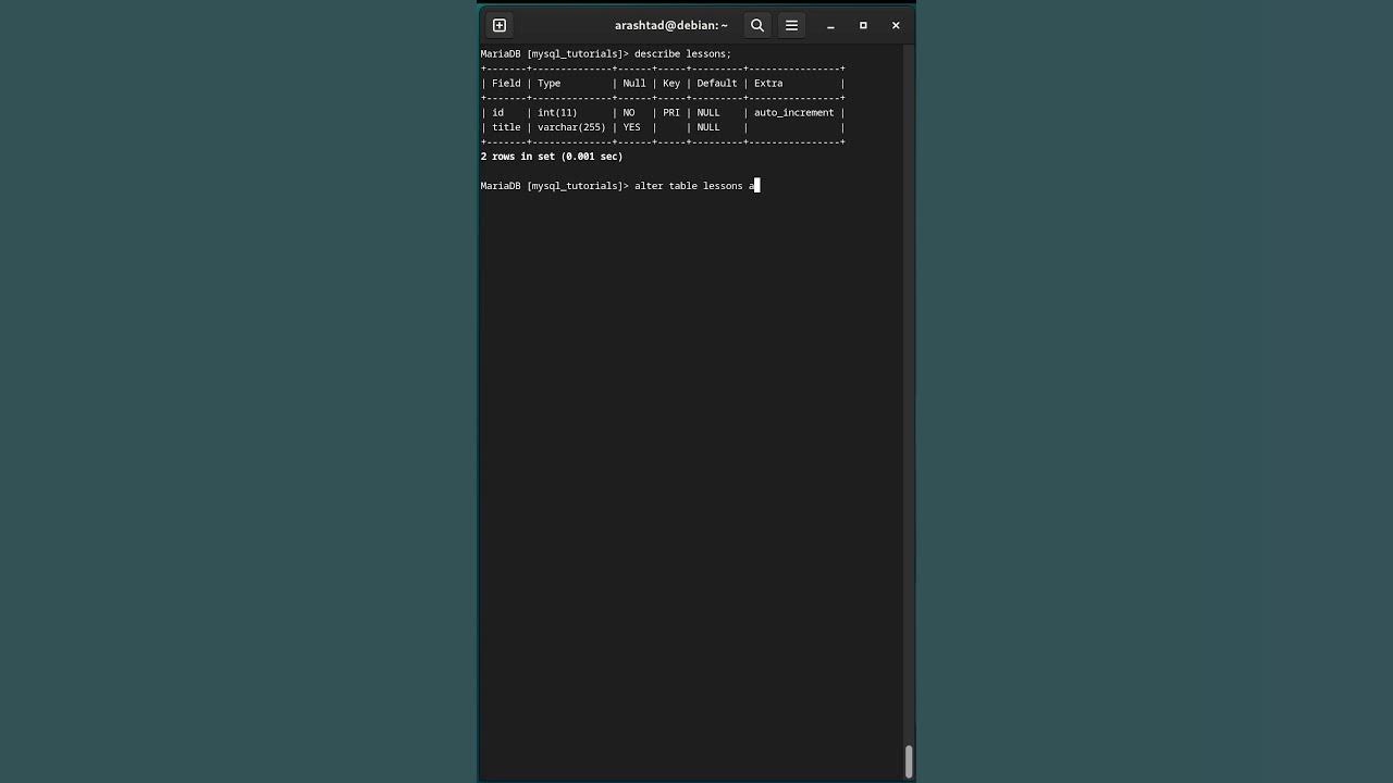 How to add column to existing mysql tables programming coding mysql