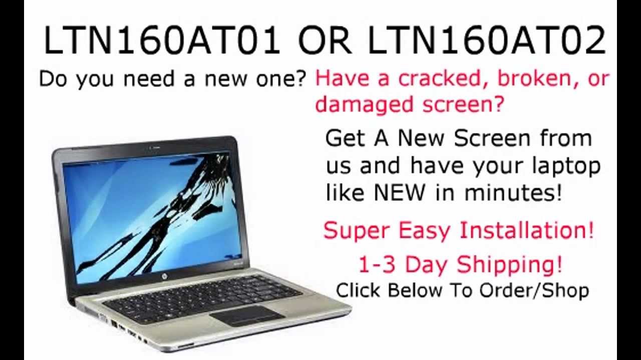 LTN160AT01 LTN160AT02 Laptop Screen Replacement Broken Cracked