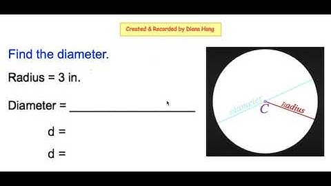Find the diameter of a circle if the radius is given.