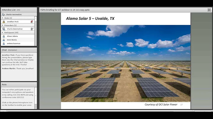 Charlie Hemmeline, "Texas Solar Market Update"