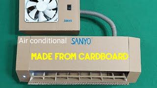 How to make ice-cooled cardboard air conditioner || According to the model of SANYO