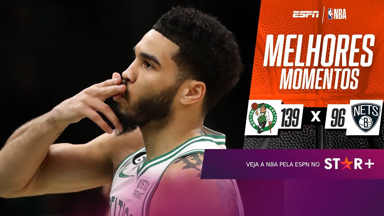 TATUM DÁ SHOW, CELTICS AMASSAM OS NETS E DISPARAM NA LIDERANÇA DO LESTE NA NBA