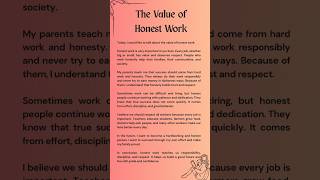 The value of honest work.  #teacher #education #english #improve #vocabs #reading #speakingeveryday