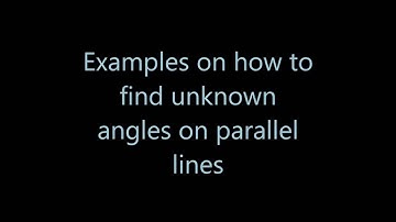 Example questions for finding unknown angles on parallel lines