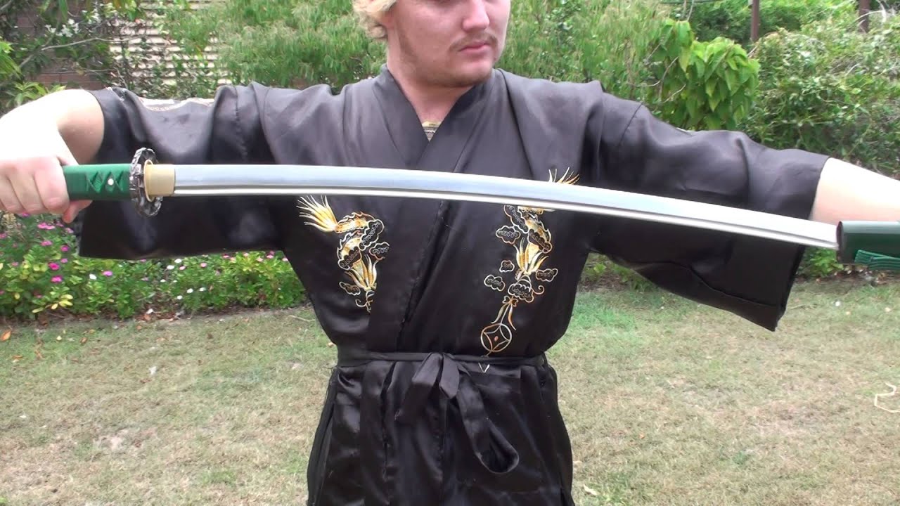 Samurai Sword Cuts Watermelon Carbon Steel Katana YouTube