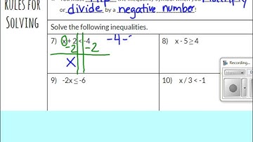 Graphing and Solving 1 Step Inequalities Notes Video