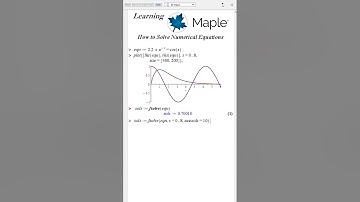 How to Solve Numerical Equations in #Maple #LearningMaple