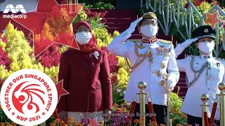 President Halimah Yacob's arrival, National Anthem and State Flag Flypast | 2021 Ceremonial Parade