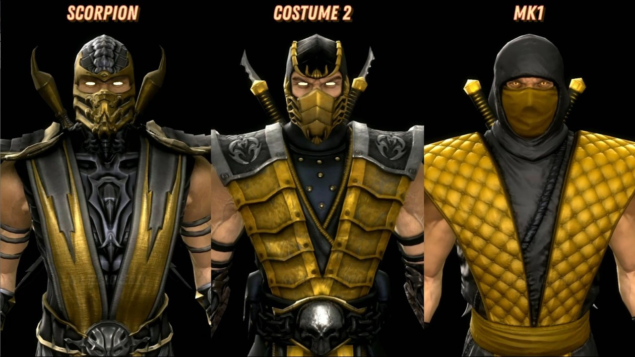 Mortal Kombat 9 ALL Skins Outfits Costumes select animations MK9 MKKE ...
