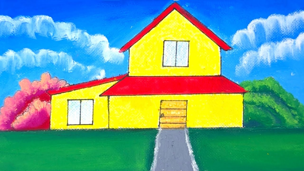 Easy house drawing. 🏡
