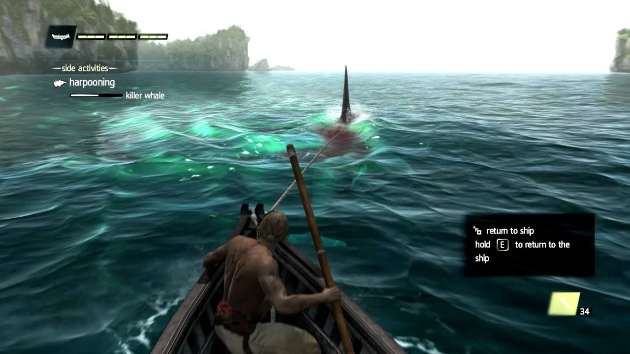 Assassin's Creed Black Flag - Whale Hunting - Orca - YouTube