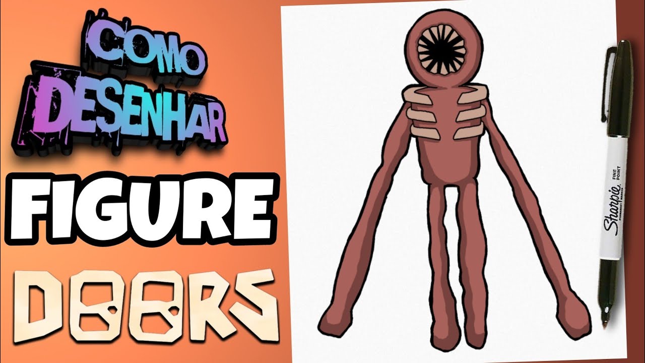 Como DESENHAR o FIGURE do DOORS ROBLOX - Como DIBUJAR a FIGURE de