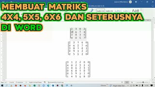 How to Create a 4x4, 5x5, 6x6, etc. Matrix in MS Word