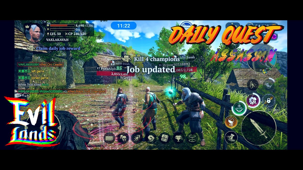 ASSASSIN IN EVIL LANDS | 4 CHAMPIONS (ANY ISLAND) SKYLARK FIELDS | 06162021 | BEST ONLINE ACTION RPG