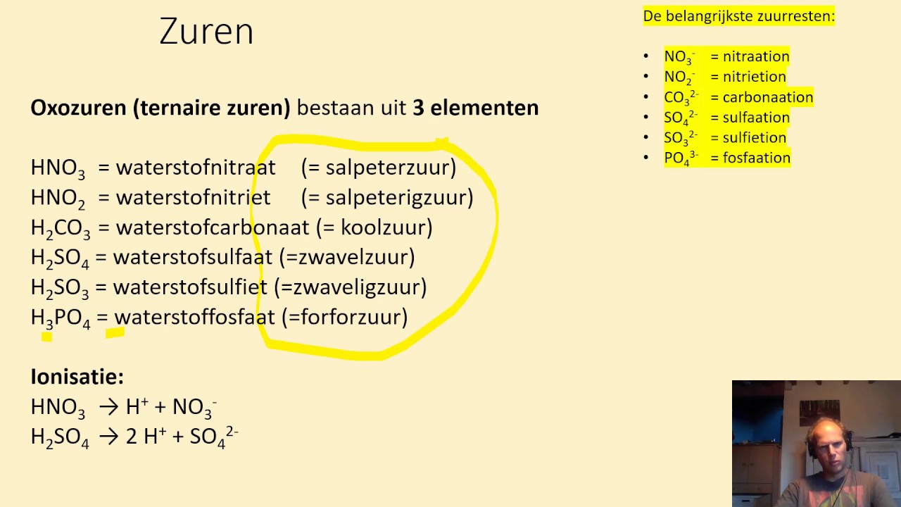 Indeling van zuivere stoffen, deel 6 zuren stofklassen binaire zuren en oxozuren Indeling van zuivere stoffen, deel 6 zuren stofklassen binaire zuren en oxozuren