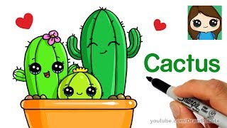 How to Draw Cactus Easy and Cute