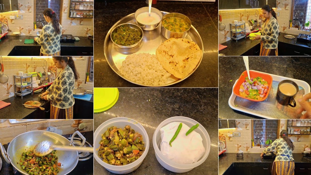 🌄 Morning meal prep for office going husband 🤗housewife morning cooking and cleaning routine 💕