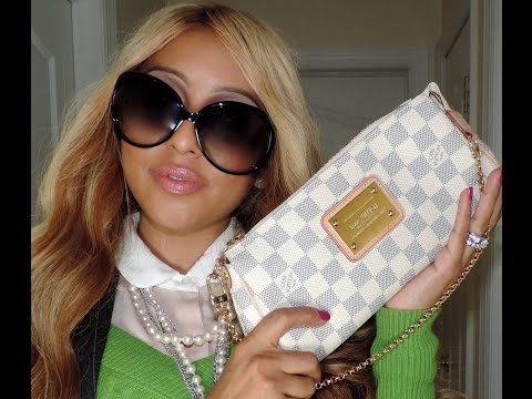 Review of = Louis Vuitton -Eva Clutch, What's in my bag & work outfit