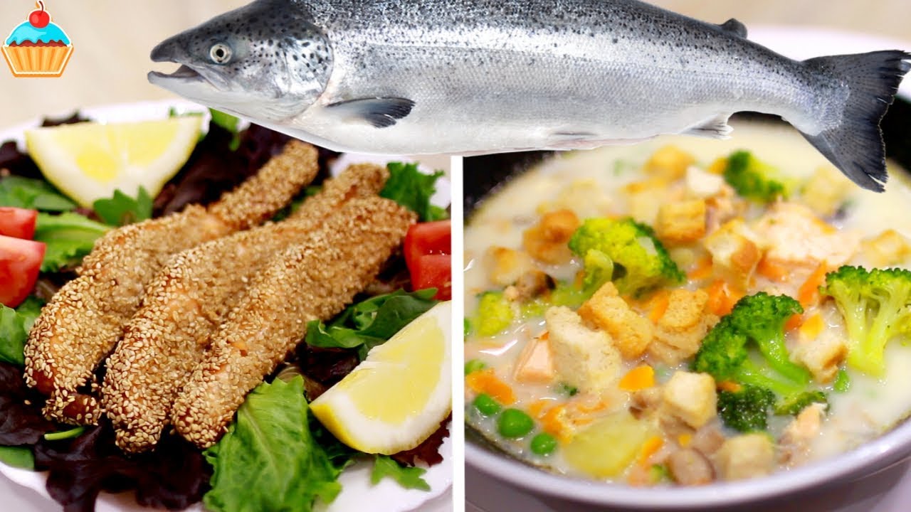 Царский сливочный суп из лосося и запеченная рыба в кунжуте - ну, оОчень вкусно!