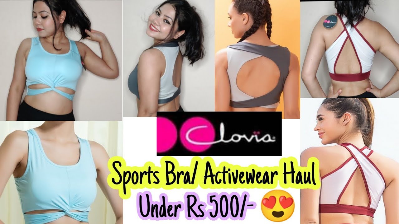 Clovia Activewear Under Rs 500, Cheapest Sports Bra Tryon Haul, Gym,Workout  collection