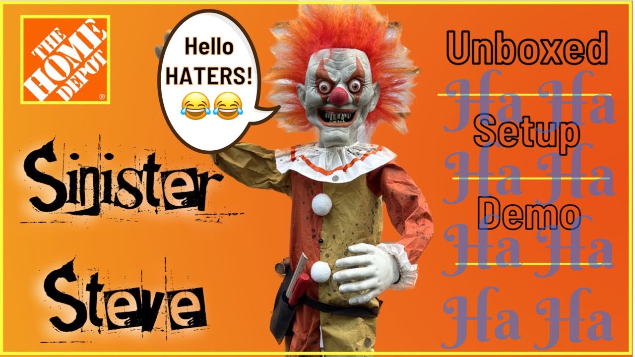 Sinister Steve (the clown) animatronic Unboxing, Setup, and Demo