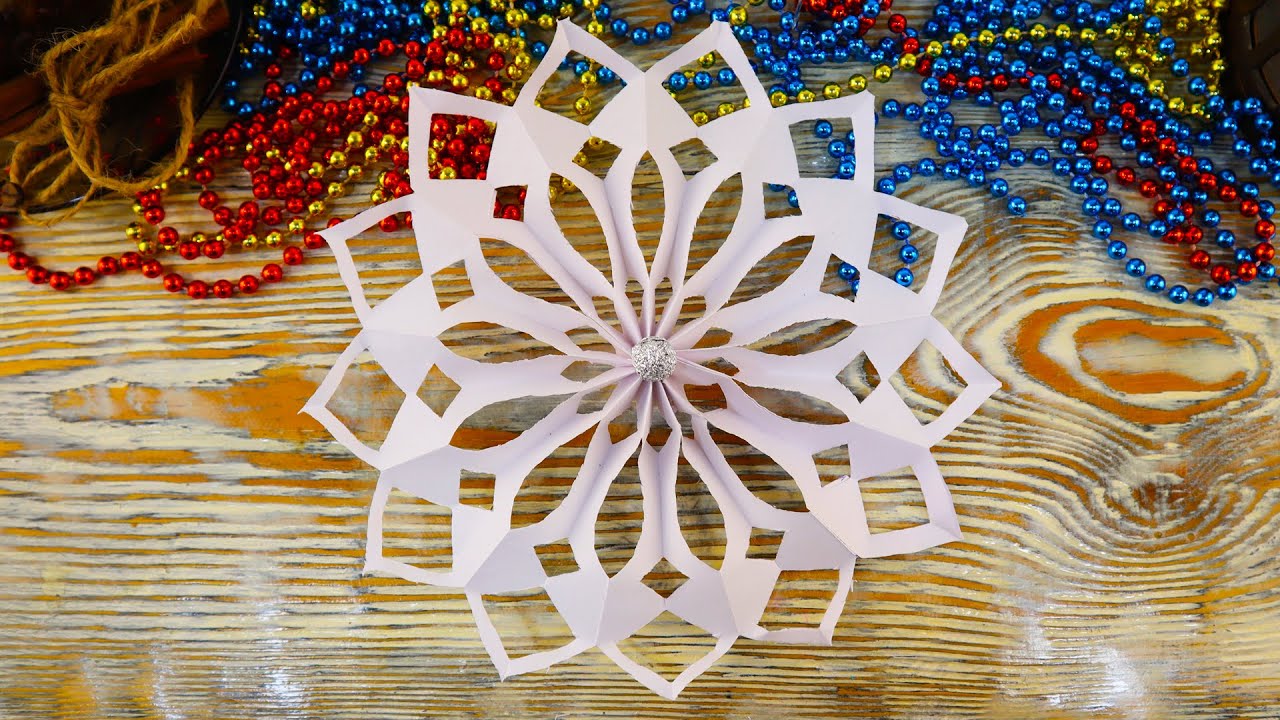 DIY Объемная 3D #СНЕЖИНКА из бумаги. Новогодняя поделка Snowflake Christmas Decoration Ideas №100