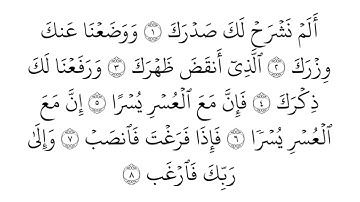 سورة الشرح ( القارئ رعد الكردي )